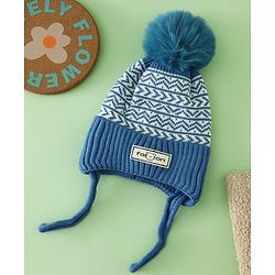 Babyhug Printed Woollen Cap Red - Diameter 16.5 cm