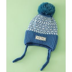 Babyhug Printed Woollen Cap Red - Diameter 16.5 cm