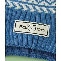 Babyhug Printed Woollen Cap Red - Diameter 16.5 cm