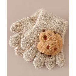 Babyhug Gloves with Bear Applique - Beige