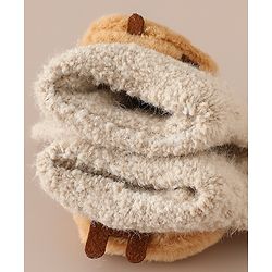 Babyhug Gloves with Bear Applique - Beige