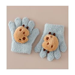 Babyhug Gloves with Bear Applique - Beige