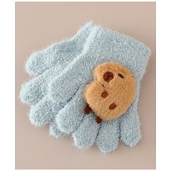 Babyhug Gloves with Bear Applique - Beige