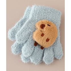 Babyhug Gloves with Bear Applique - Beige