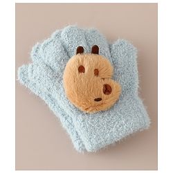 Babyhug Gloves with Bear Applique - Beige