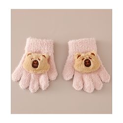 Babyhug Gloves with Bear Applique - Pink