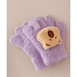Babyhug Gloves with Bear Applique - Pink