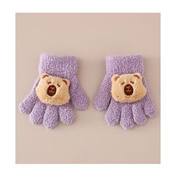 Babyhug Gloves with Bear Applique - Pink