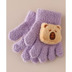Babyhug Gloves with Bear Applique - Pink