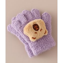 Babyhug Gloves with Bear Applique - Pink