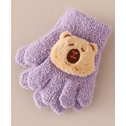 Babyhug Gloves with Bear Applique - Pink