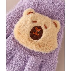 Babyhug Gloves with Bear Applique - Pink