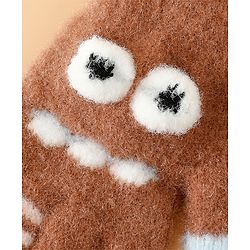 Babyhug Gloves with Applique - Brown