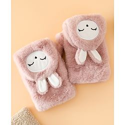 Babyhug Gloves with Rabbit Applique - Pink