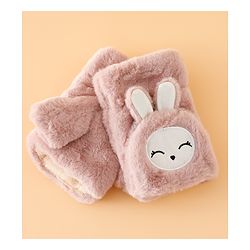 Babyhug Gloves with Rabbit Applique - Pink