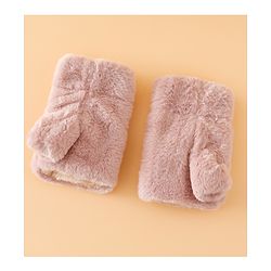 Babyhug Gloves with Rabbit Applique - Pink
