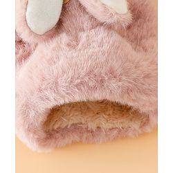 Babyhug Gloves with Rabbit Applique - Pink