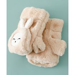 Babyhug Gloves with Rabbit Applique - Pink