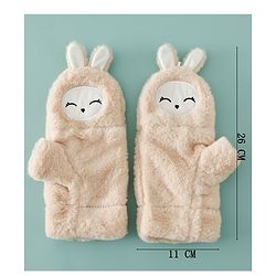 Babyhug Gloves with Rabbit Applique - Pink