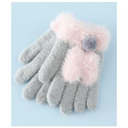 Babyhug Gloves with Pom Pom - Grey