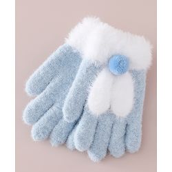 Babyhug Gloves with Pom Pom - Grey