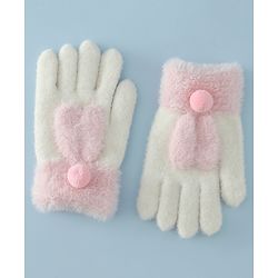 Babyhug Gloves with Pom Pom - Grey