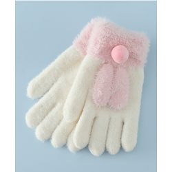 Babyhug Gloves with Pom Pom - Grey