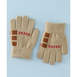 Babyhug Gloves with Box Design - Khaki