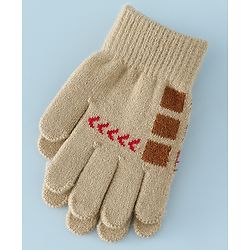 Babyhug Gloves with Box Design - Khaki