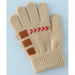 Babyhug Gloves with Box Design - Khaki