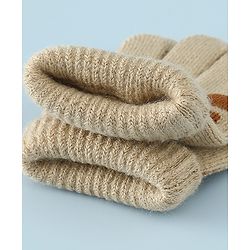 Babyhug Gloves with Box Design - Khaki