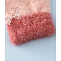 Babyhug Gloves With Bow Applique - PInk