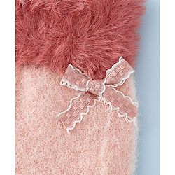 Babyhug Gloves With Bow Applique - PInk