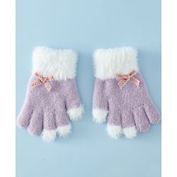 Babyhug Gloves With Bow Applique - PInk