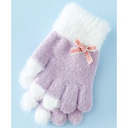Babyhug Gloves With Bow Applique - PInk