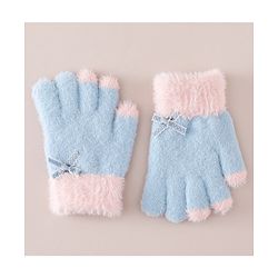 Babyhug Gloves With Bow Applique - PInk