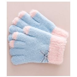 Babyhug Gloves With Bow Applique - PInk