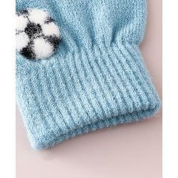Babyhug Gloves With Football Applique - Blue