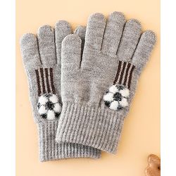 Babyhug Gloves With Football Applique - Blue
