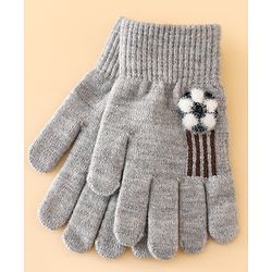 Babyhug Gloves With Football Applique - Blue