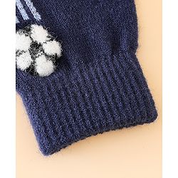 Babyhug Gloves With Football Applique - Blue