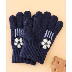 Babyhug Gloves With Football Applique - Blue