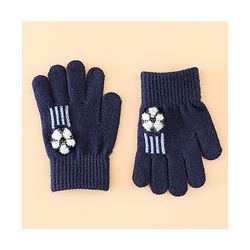 Babyhug Gloves With Football Applique - Blue