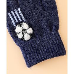 Babyhug Gloves With Football Applique - Blue