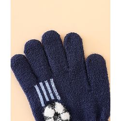 Babyhug Gloves With Football Applique - Blue