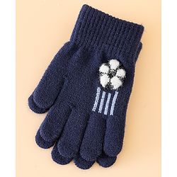 Babyhug Gloves With Football Applique - Blue