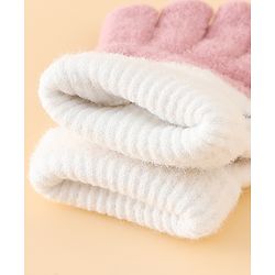 Babyhug Gloves With Cat Design - Pink