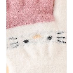 Babyhug Gloves With Cat Design - Pink