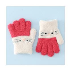 Babyhug Gloves With Cat Design - Pink