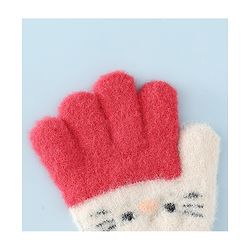 Babyhug Gloves With Cat Design - Pink